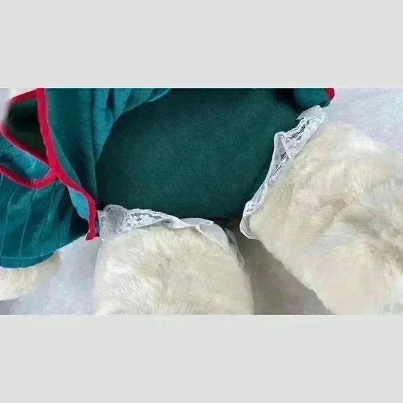 Dan Dee vintage Plush Bear White With Green‎ Overcoat - Picture 4 of 10